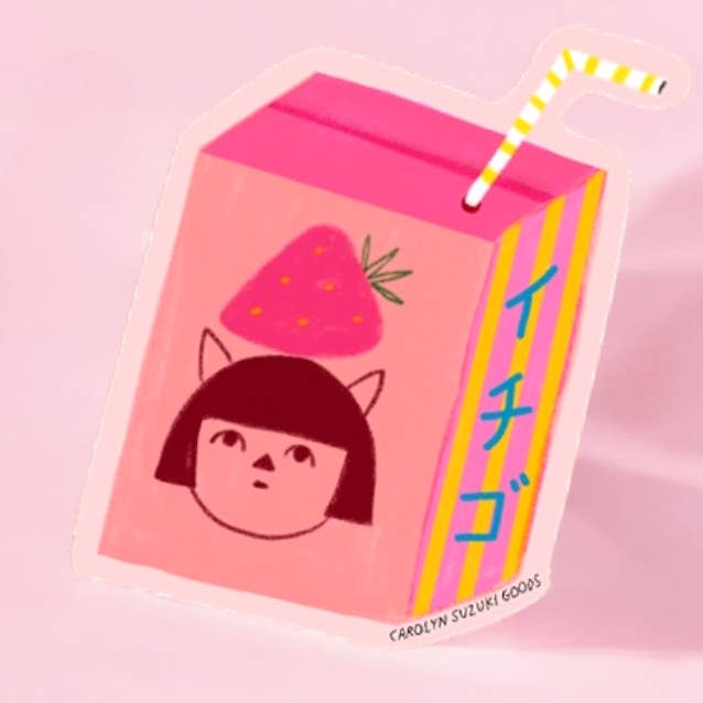 Ichigo Milk -Die Cut Sticker for wholesale by Carolyn Suzuki