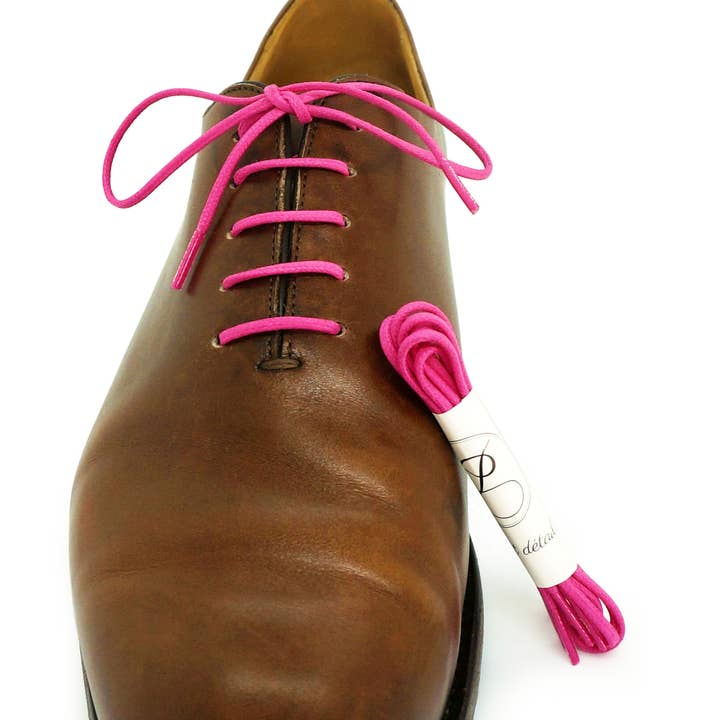 Lacci in cotone cerato fucsia rosa Made in France per la vendita all'ingrosso da parte di Petit détail