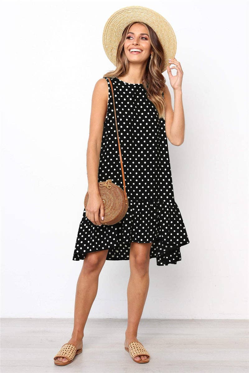 Sharon Tatem Fashion LLC - Wholesale Dress - Women's - Dress Sexy Boho Beach Sundress Women Floral Printed Polka Dot57