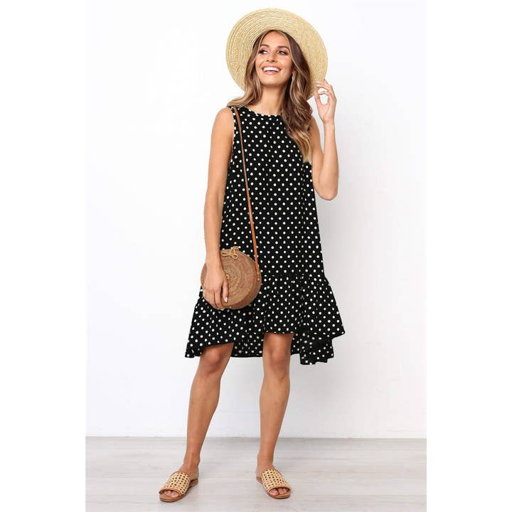 Sharon Tatem Fashion LLC - Wholesale Dress - Women's - Dress Sexy Boho Beach Sundress Women Floral Printed Polka Dot57