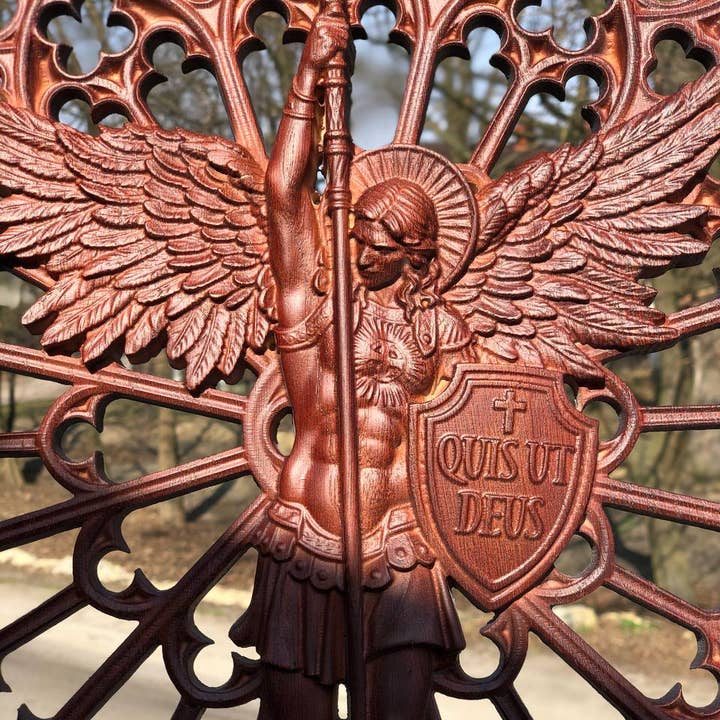 KozakWorkshop – Engroshandel 3D-vægkunst – Ærkeenglen Michael kristen håndlavet dekoration personlig gave7