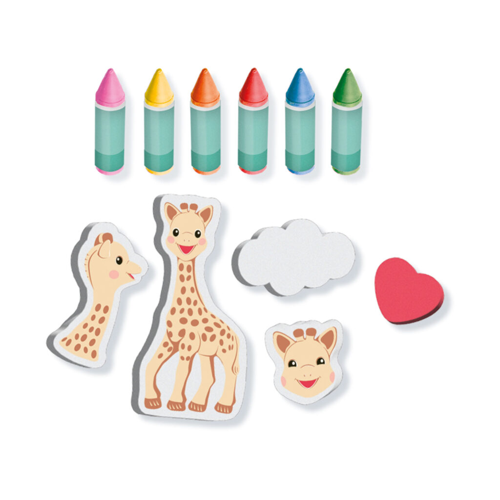 Robbie Toys Ltd – wholesale Bath toy – Baby – Sophie la giraffe - Bath crayons with shapes1