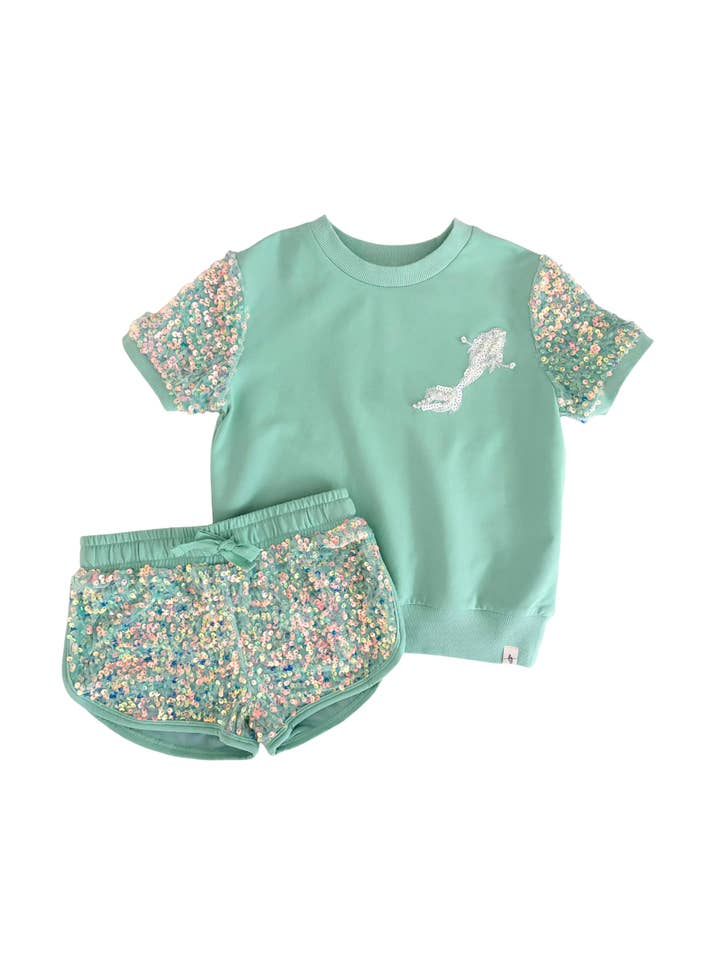 Ensemble de sport étincelant ~ Sirène pour la vente par Love and Grow Clothing Co