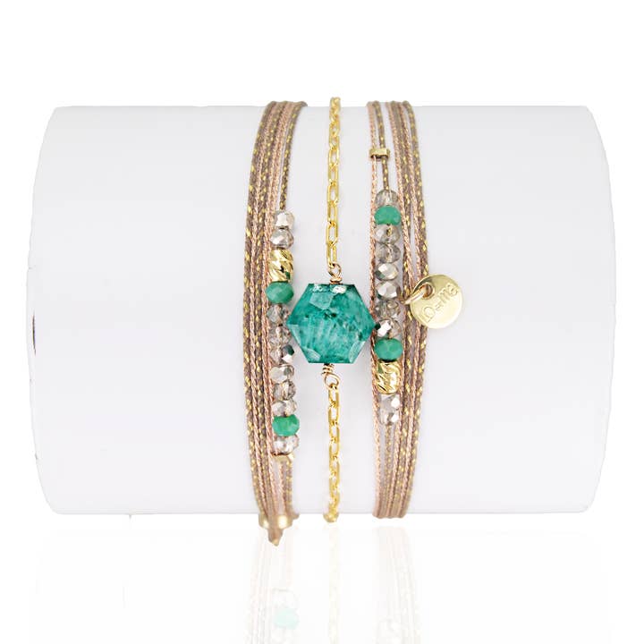 Smaragdgroene zeshoekige armband voor dames 2223 voor wholesale door LOetMA