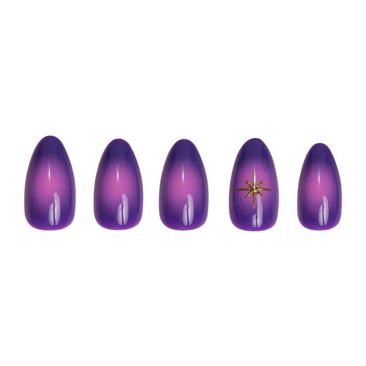 Glamnetic - Wholesale Press-On/Fake Nails - Tarot Press-On Nails | Purple Aura | Short Almond Length