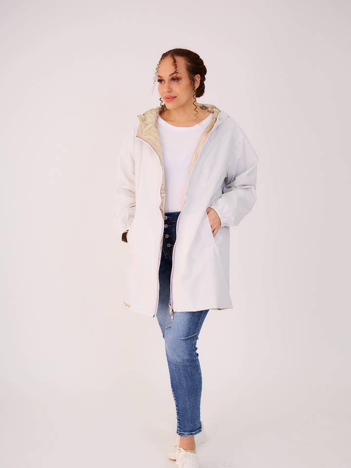 Parka mi-longue Réversible Imperméable Unie - Grande Taille pour la vente par Escandelle Paris
