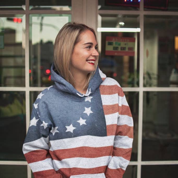 Patrotisk flagga Sublimering Hoodie för wholesale av True Modern