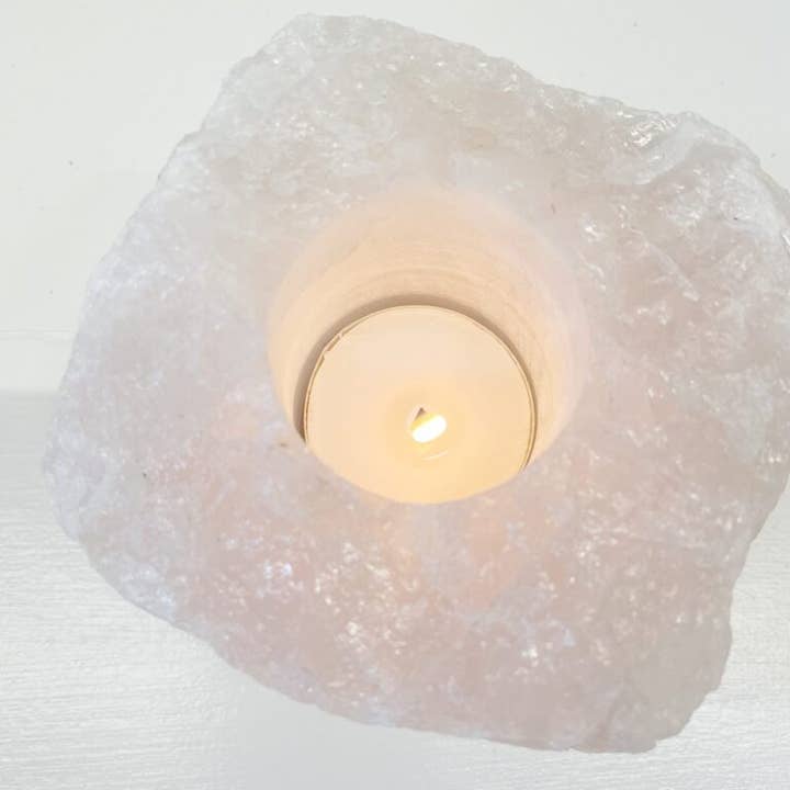 ByBazz - Wholesale Candle Holder - Waxinelichthouder Rozenkwarts Ruw3