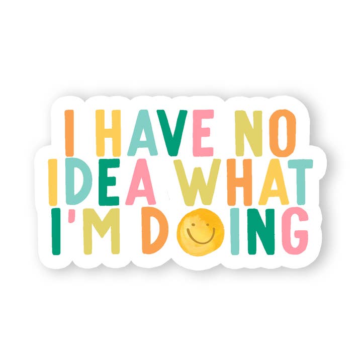 No Idea Smiley Vinyl Sticker | Funny Sticker for wholesale by Isabella MG