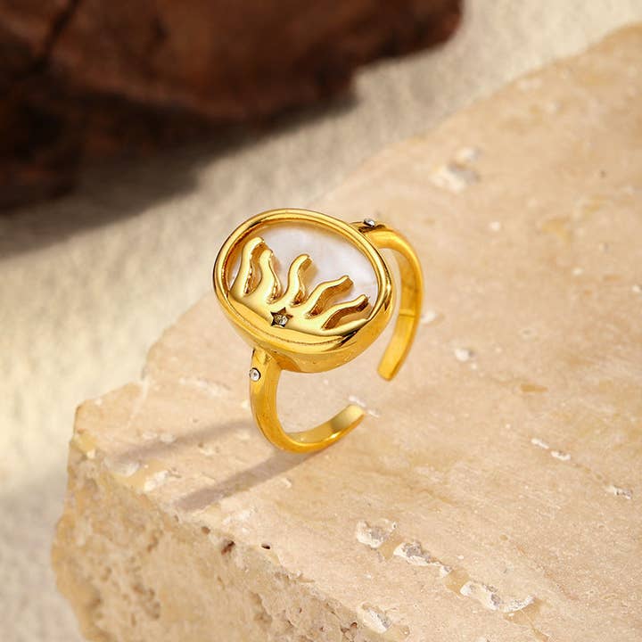 Golden Coral Shell Adjustable Ring and other Purchase Wholesale shell ring. Free Returns & Net 60 Terms on Faire trending on Faire.