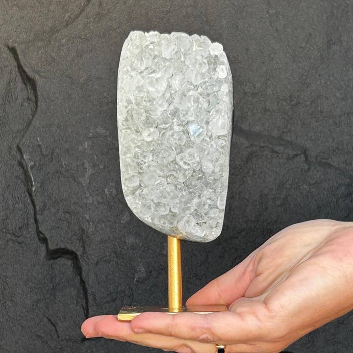 Quartz on Stand, Decor with real crystals for wholesale by Deep Purple Project