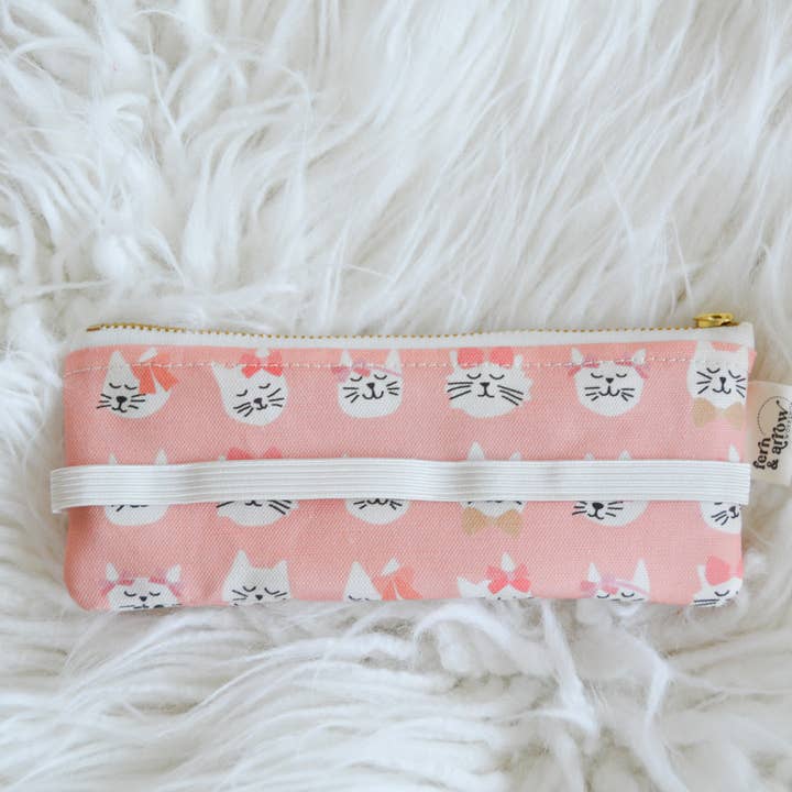 Elastic Adjustable Pen Pouch - Cats for wholesale by Fern & Arrow