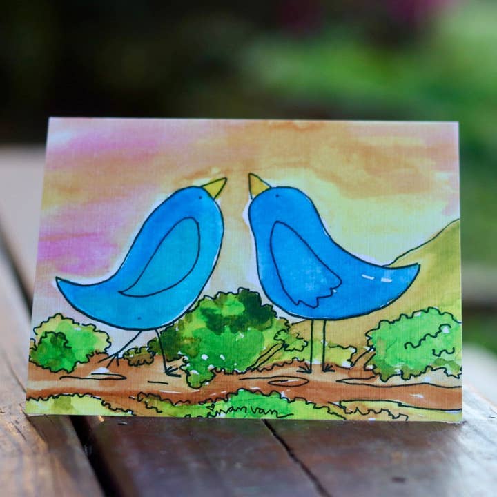 Best Friend Birdies at Sunset for wholesale by Nan Van Art