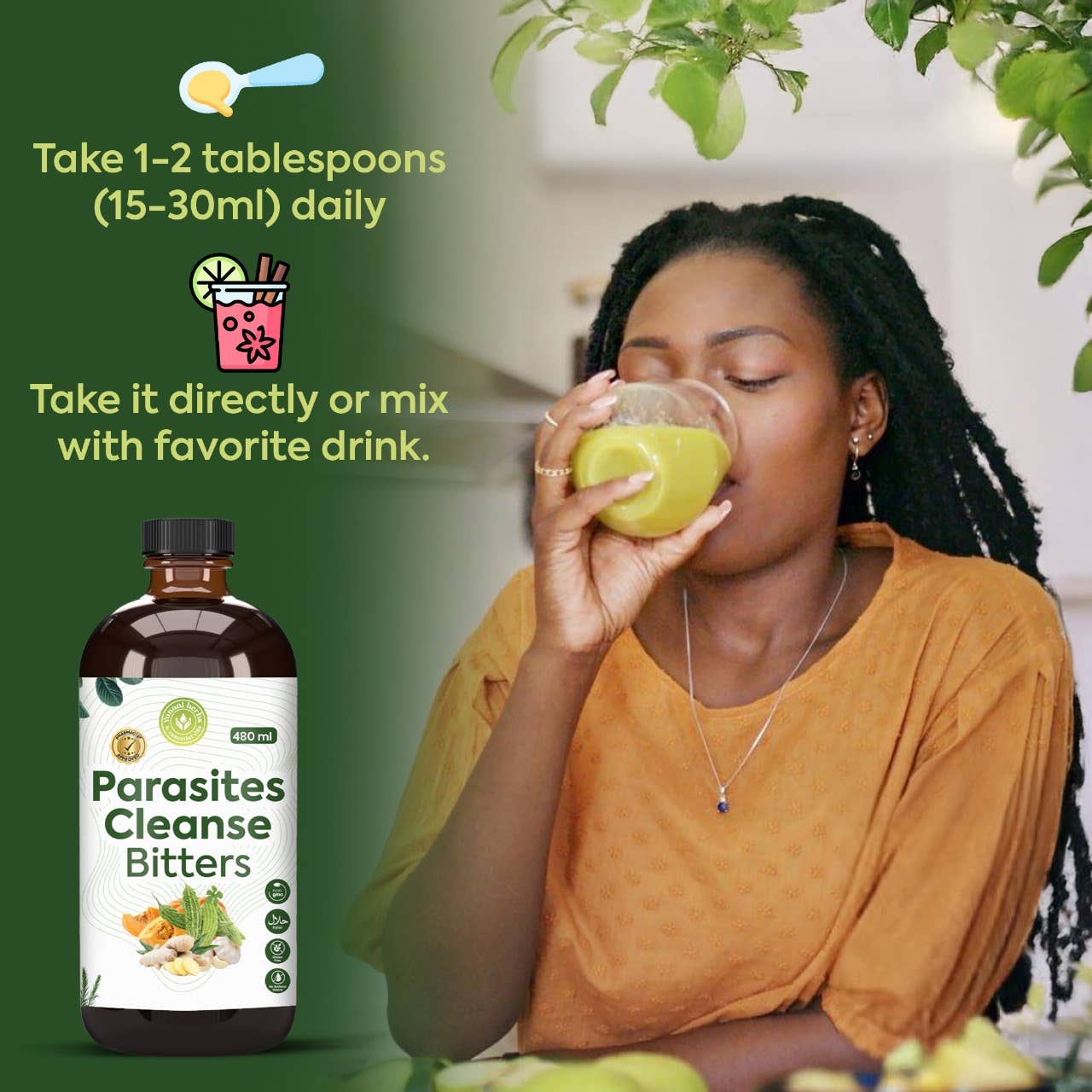 Yunani Herbs & essential Oils – wholesale Oralt tillskott/Vitamin – Parasite Cleanse Bitters 480 ml3