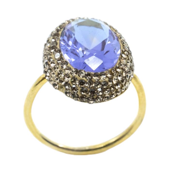 Diaspoor Kleurveranderende Verstelbare Ring met Hematiet Rand voor wholesale door ZEYZEY