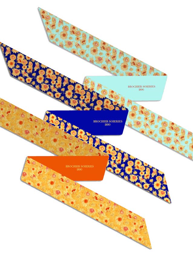 Silky Van Gogh — Sunflowers for wholesale by Brochier Soieries