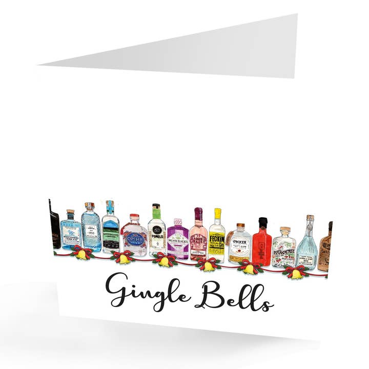 Gin-Gle Bells Fun Gin Christmas Card for wholesale by presentingperfection