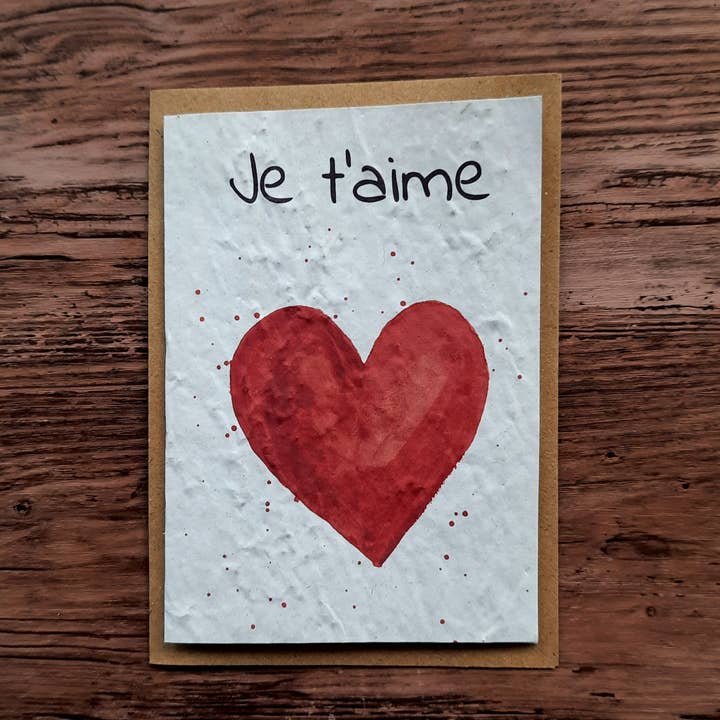 Des Mots Qui Fleurissent - Wholesale Love Card - Card to plant - I love you (heart)0
