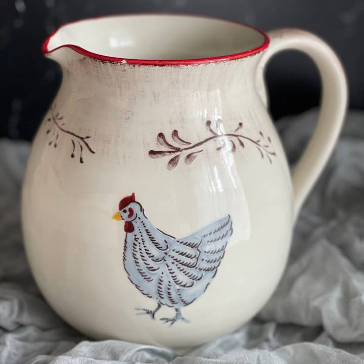 Sabun by The Bay - Wholesale Pitcher - Sur La Table Rooster Pitcher 2 1/2 Quarts Made In Italy Country Style Pitcher