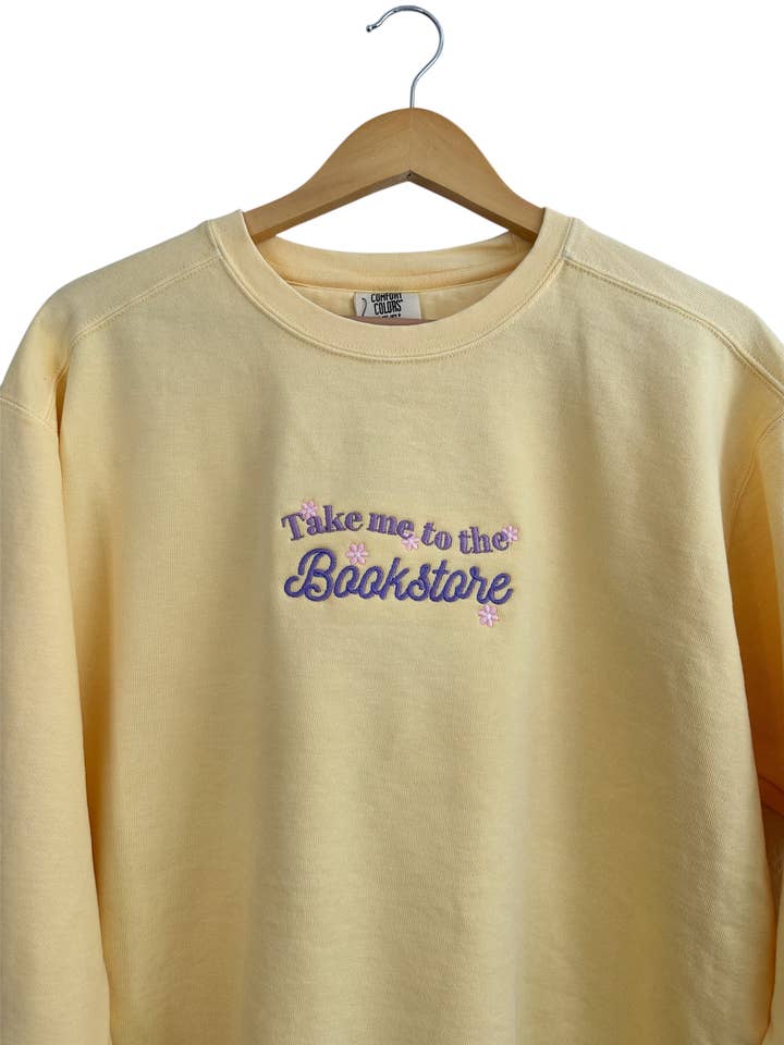 Take me to the bookstore Crewneck for wholesale by Aislyn and thread Ltd co