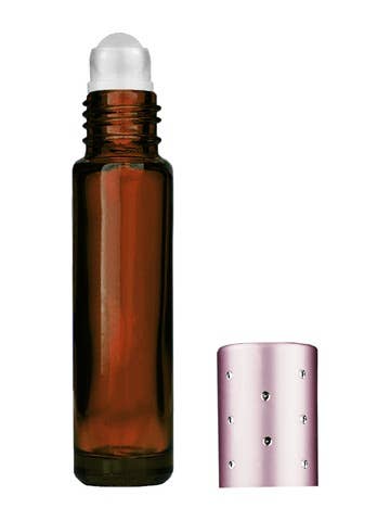 Cylinder Amber Glass Bottle with Plastic Roller Ball - 9ml for wholesale by Best Bottles