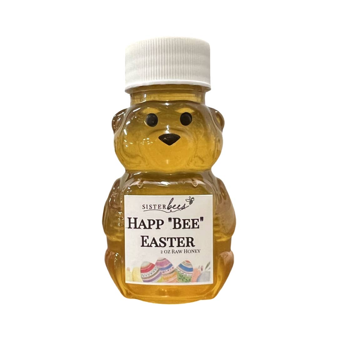 Sister Bees LLC - Wholesale Honey - Easter 2 oz. 100% Raw Wildflower Honey Bear