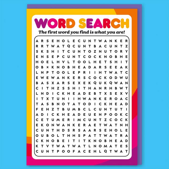 Tarjeta de felicitación con búsqueda de palabras para venta al por mayor de Dean Morris Cards