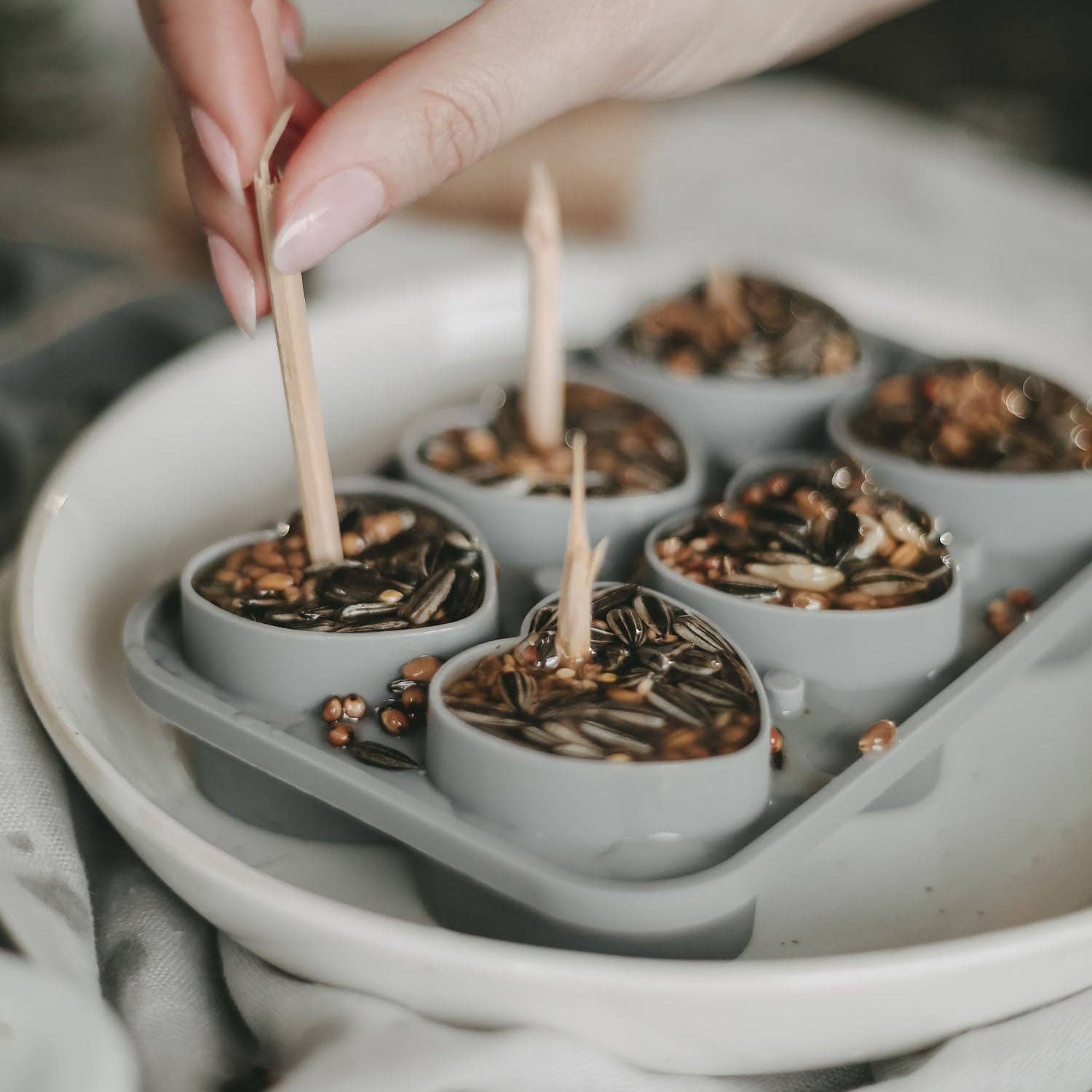Eulenschnitt - Wholesale Ice Tray/Mold - Grey heart ice cube tray (VE = 6 pcs)6