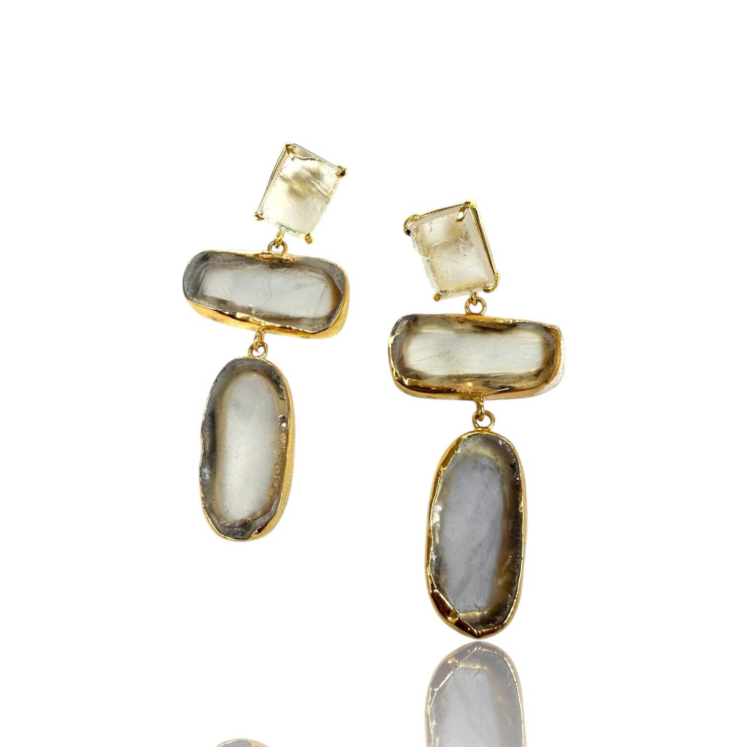 Koda Wearables – wholesale Dangle earrings – Natural stone triple drops1