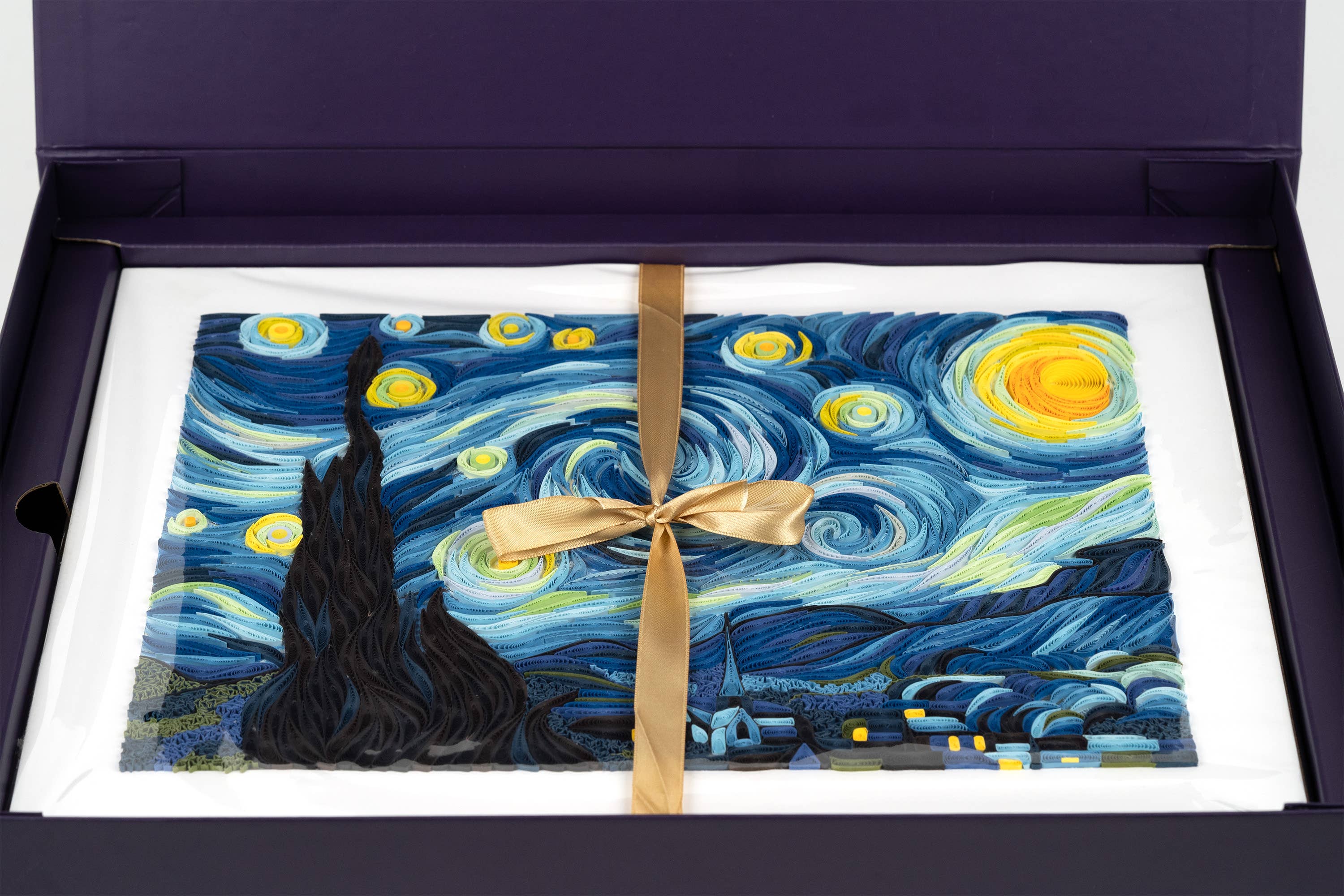 Quilling Card - Wholesale Art Print - Quilled Starry Night, Van Gogh Wall Art (15 in. X 11in)7
