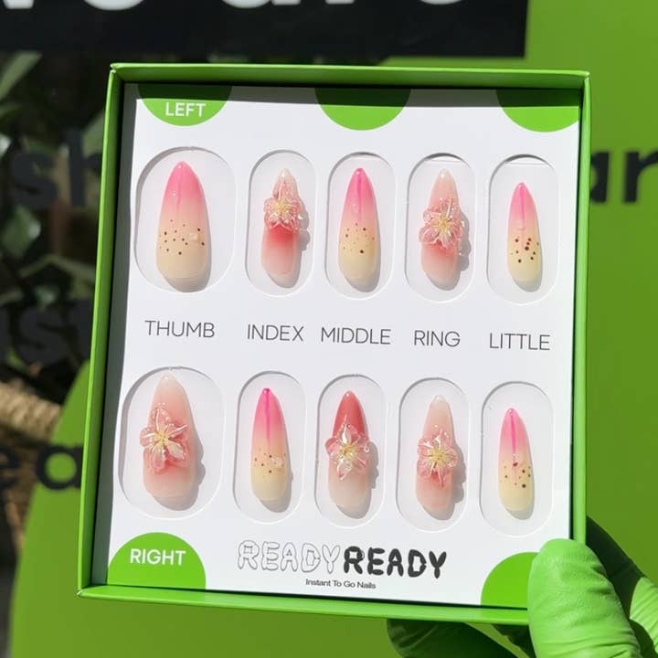 Pink Lilium - Instant nails, Handmade Luxury Press on nails, Fashion Accessories for wholesale by READY READY Instant nail