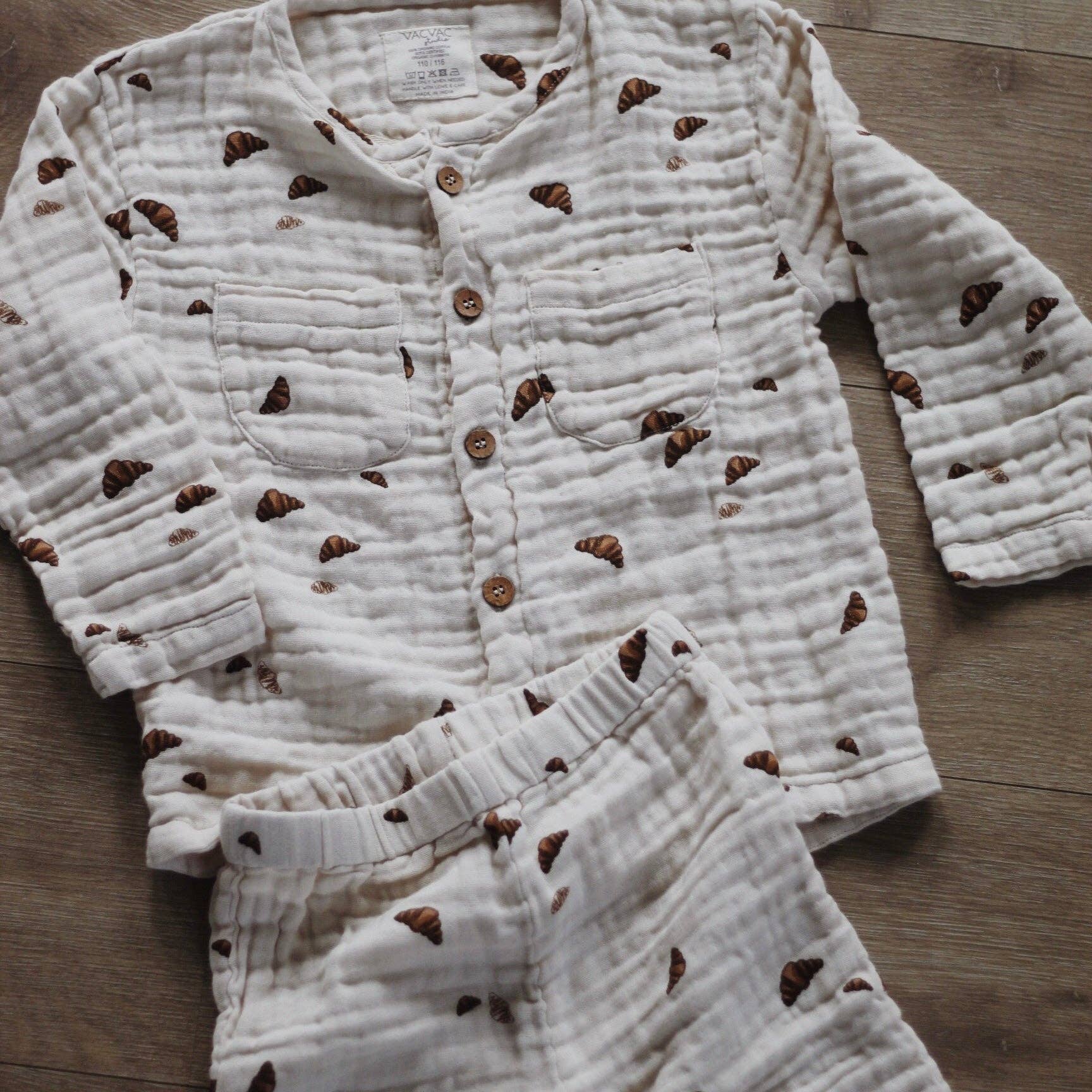 VIBBER pajamas - Croissant mini print for wholesale on Faire11