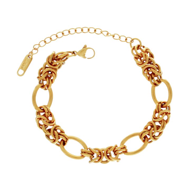 Courage Waterproof Knitted Ring Bracelet 18K Gold Plating for engroshandel hos Dansk Copenhagen