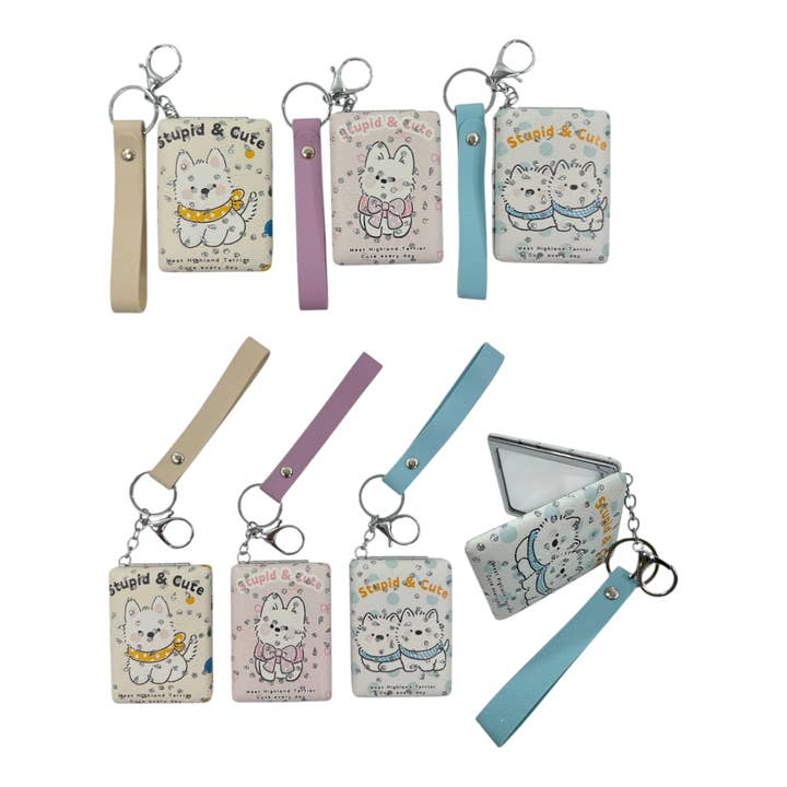 Porte-clés Miroir Animal Chiot Mignon MR5311-15 (12PC) pour la vente par TAPA fashion