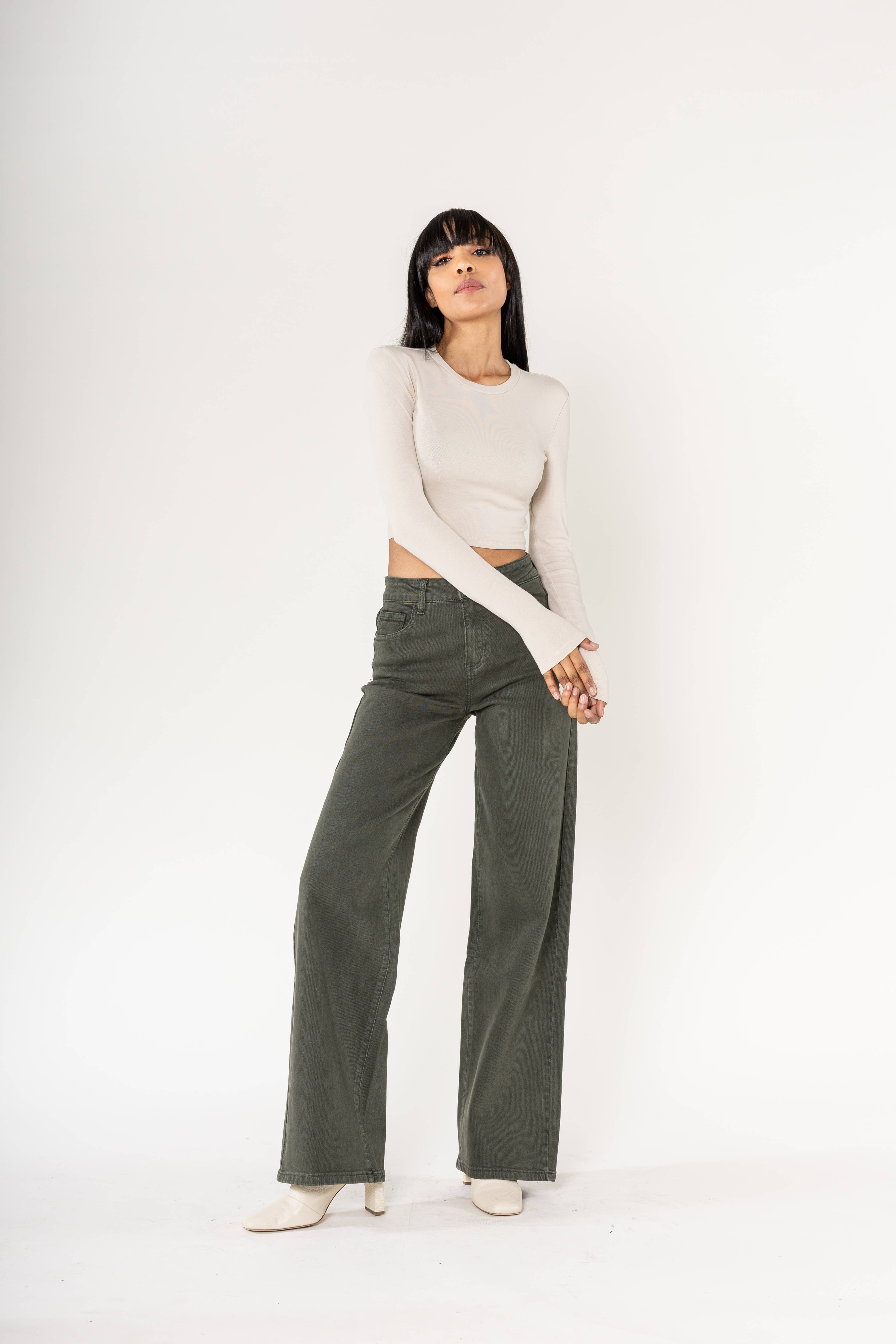 Nina Carter - Vente Jean – femme - Wide leg jean Nina Carter couleur stretch J2518