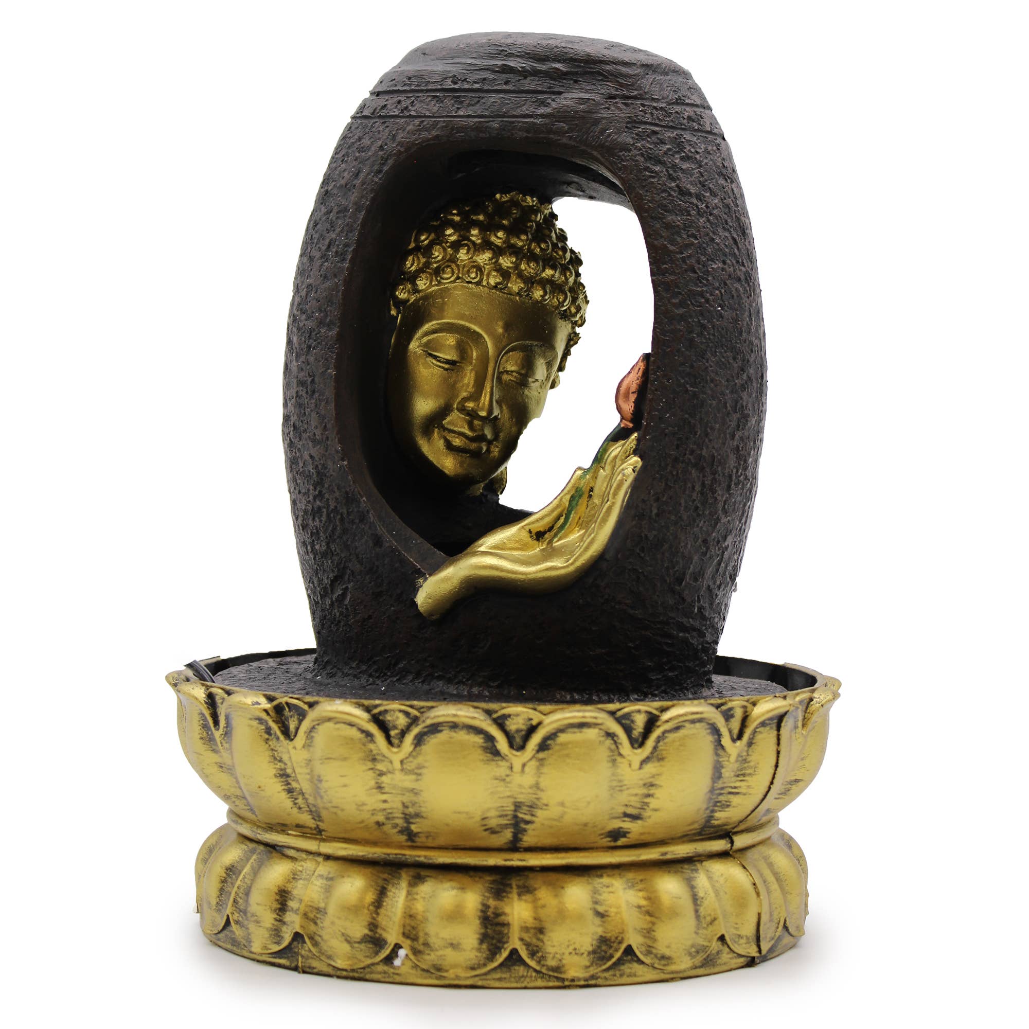 AWGifts Europe - Wholesale Decorative Tabletop Object - Tabletop Water Feature-30cm-Buddha & Vitarka Mudra0