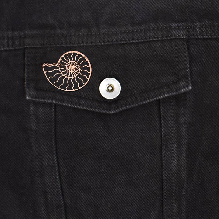 Clayton Jewelry Labs - Wholesale Lapel Pin/Button - Ammonite Fossil Hard Enamel Pin1