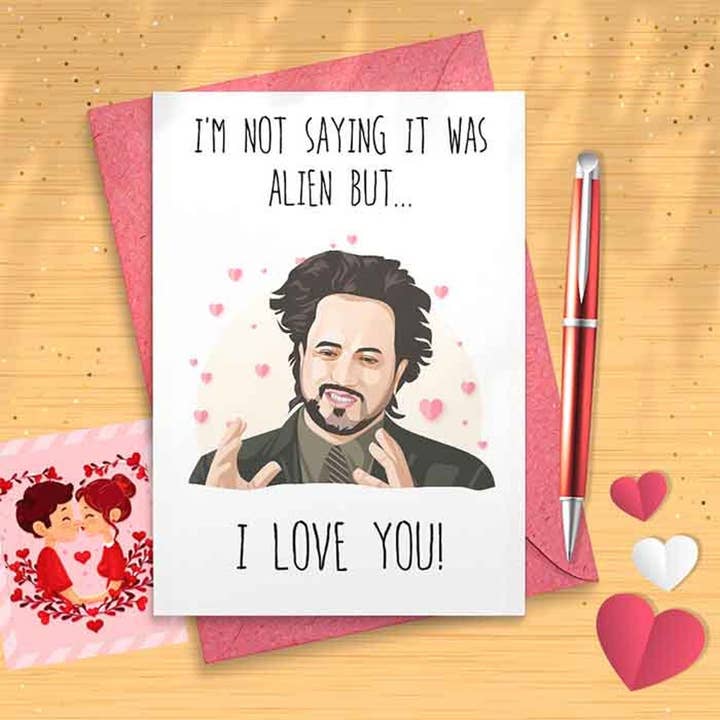 Tarjeta de San Valentín de Extraterrestre Divertido - Aniversario Humorístico para venta al por mayor de VenusArtsShop