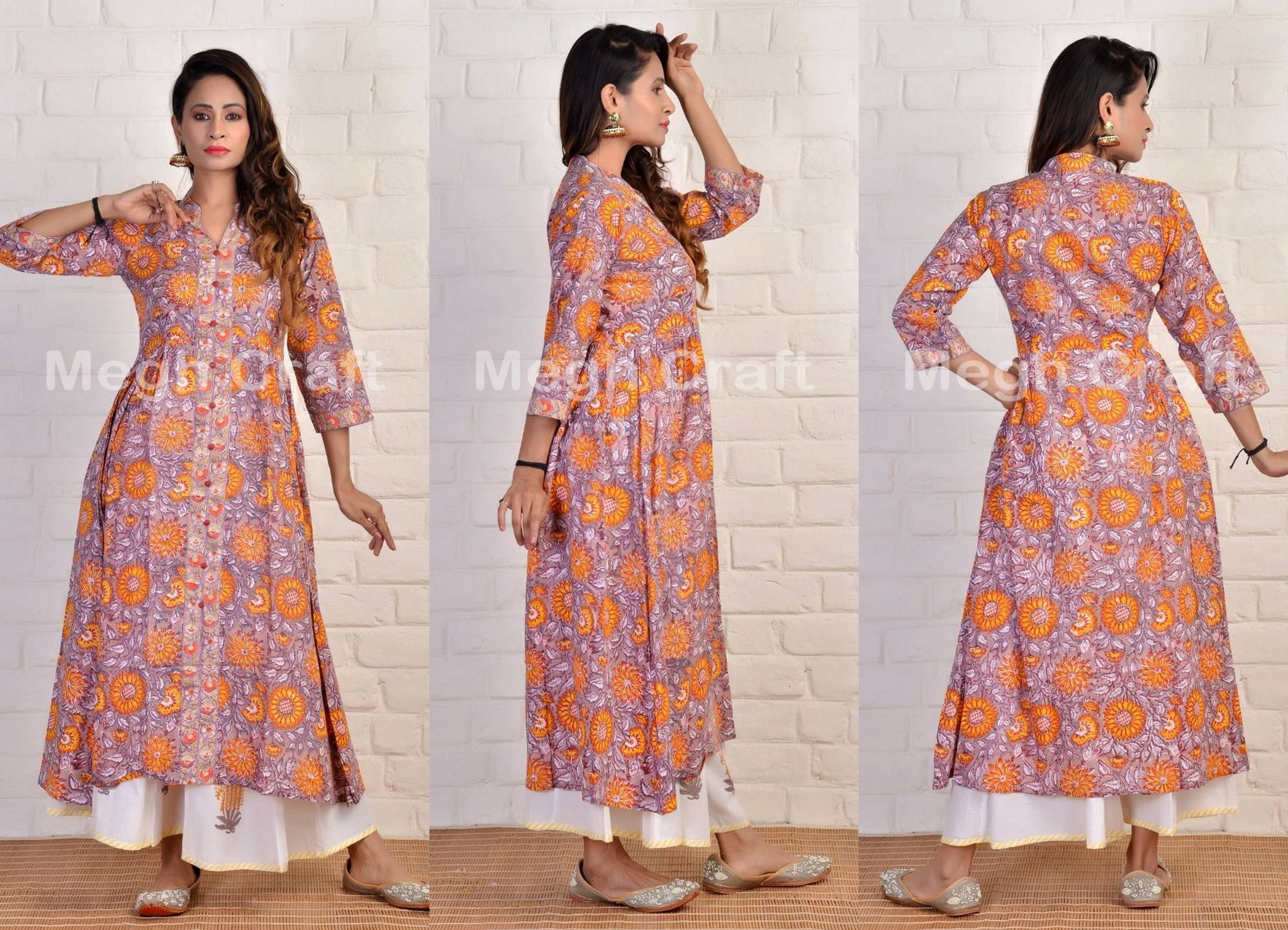 Meghcraft – wholesale Tunika - Dam – Kvinnors indiska bomullsklänning kurta tunika kvinnor-kurti topp5