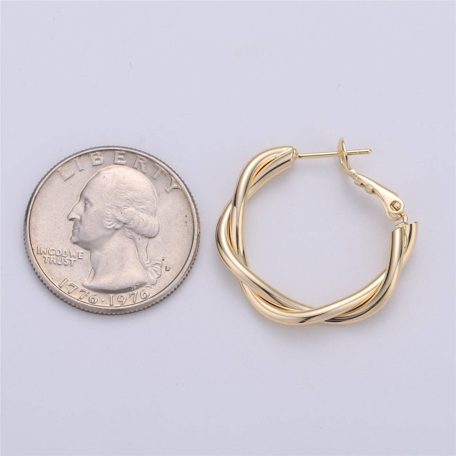 Aim Eternal - Wholesale Hoop Earrings - Dainty Gold Hoop Earring- Twisted Hoop Earring - Thin Earrin2