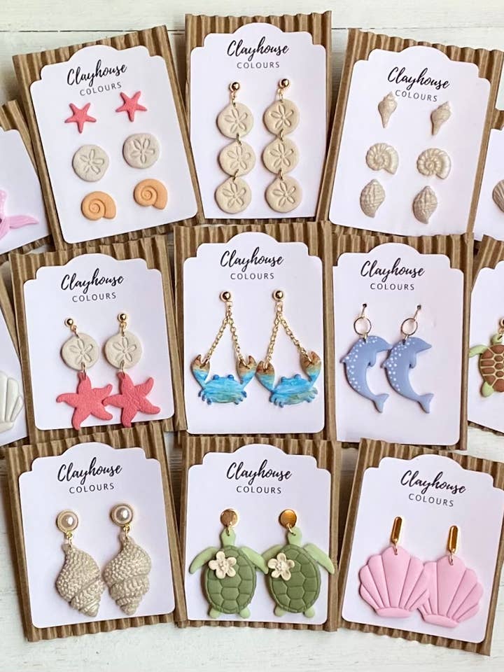 Beach Clay Ohrringe für den Großhandel von Clayhouse Colours