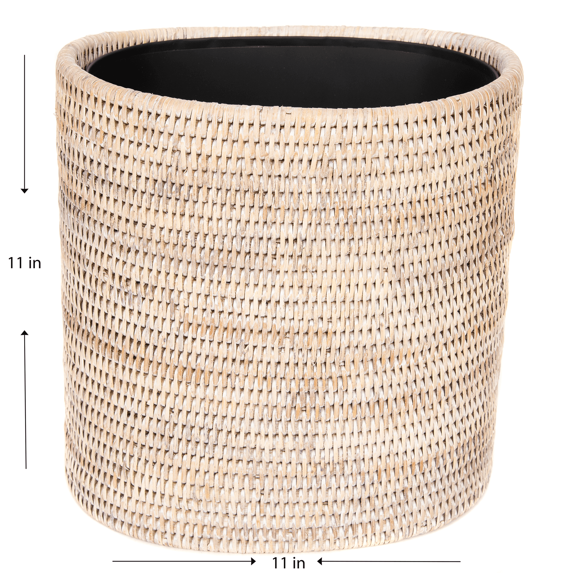 Artifacts Trading Company - Wholesale Trashcan/Trash Bin - Oval Rattan Waste Basket with Metal Liner6