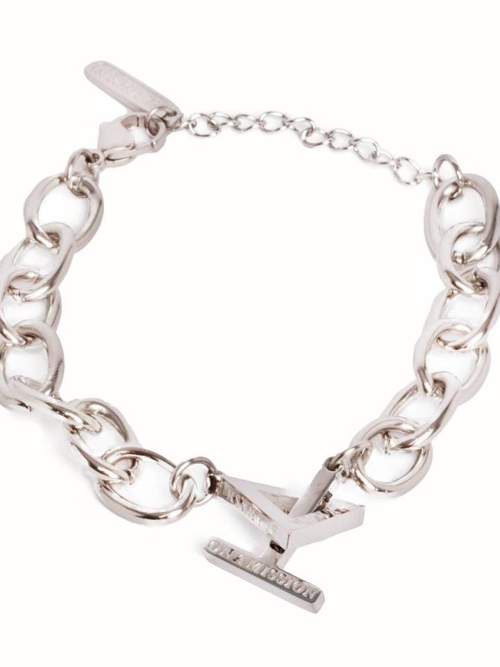 Woman on a Mission Chunky Chain Bracelet Silver for wholesale by Blanksn Jewellery