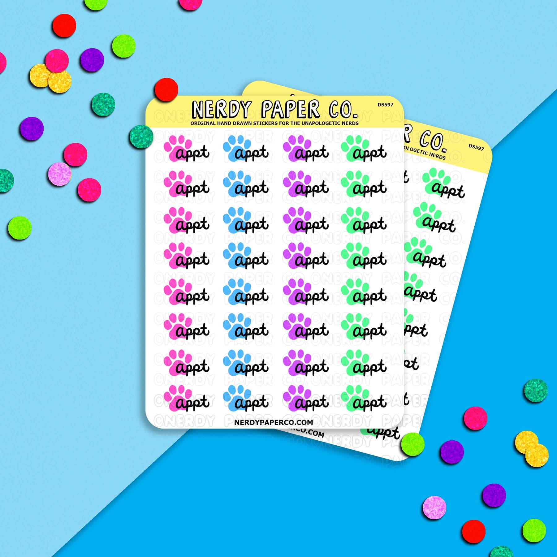 NERDY PAPER CO. - Wholesale Sticker - Vet Appointment - Hand Drawn Stickers - DS5970