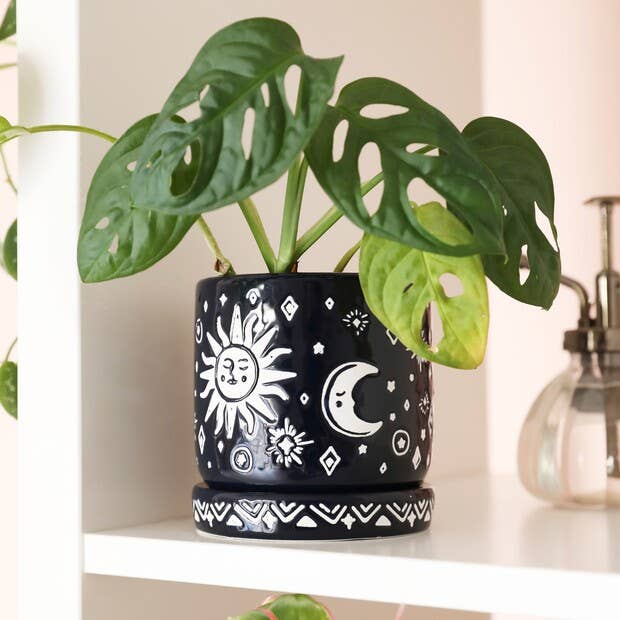 Lisa Angel - Wholesale Plant Pot - Midnight Blue Sun and Moon Planter1