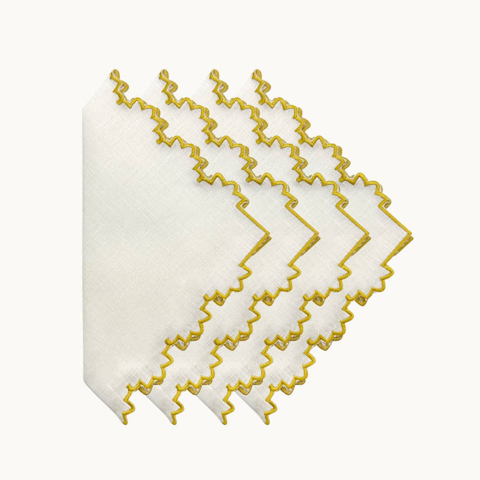 Duggan Society - Wholesale Dinner & Cloth Napkin - Gardenia linen gold napkin (set of 4)0