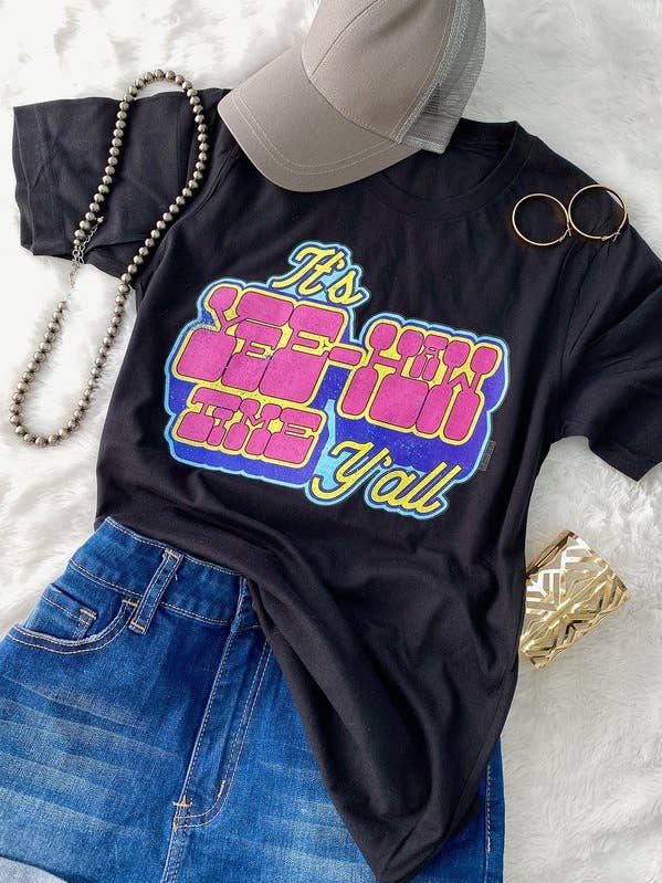 Camiseta BC Its Yee Haw Time, linda, western, con estampado de yeehaw para venta al por mayor de L&B Life