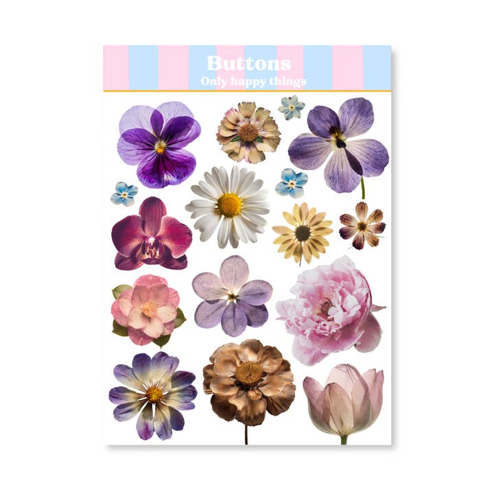 Foglietto adesivo fiori A6 per la vendita all'ingrosso da parte di Only Happy Things Stationery