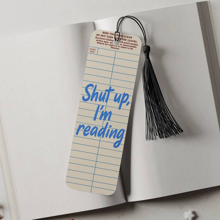 Hold Kæft Jeg Læser Aluminium Metal Bogmærke for engroshandel hos DaisyChainDesignCo