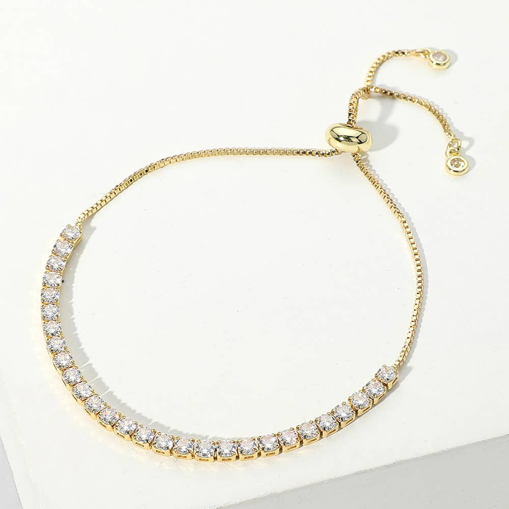 Sensibling Corp. – Engroshandel Tennisarmbånd – Rundt armbånd i rustfrit stål med CZ og justerbar trækrem1